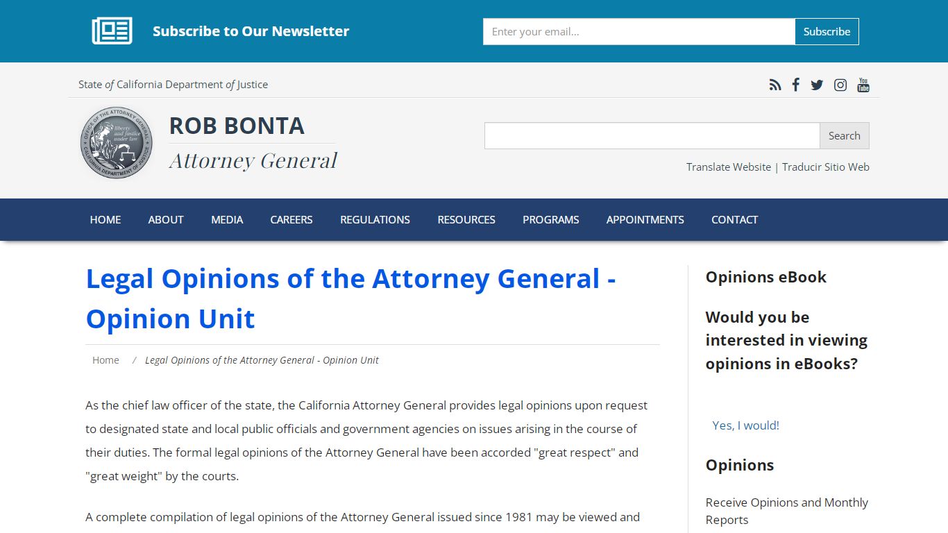 Legal Opinions of the Attorney General - Opinion Unit